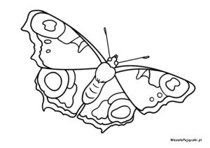 Rusałka pawik, motyl do pokolorowania.
