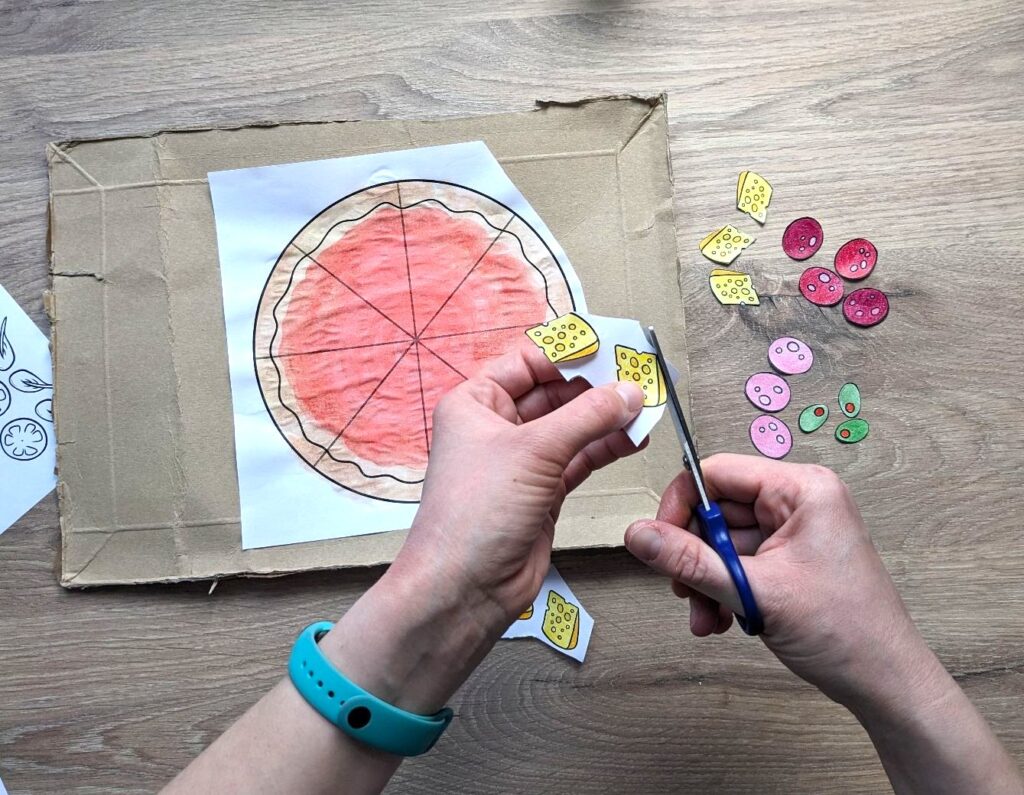 Przygotowanie składników do pizzy