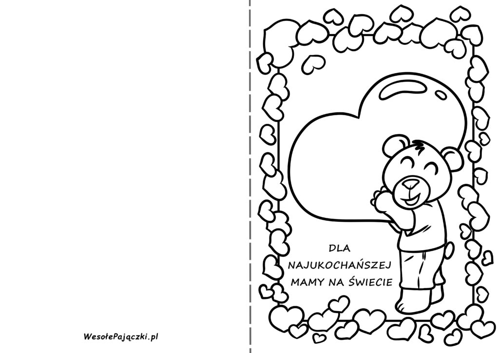 Laurka na Dzień mamy z misiem niosącym wielkie serce