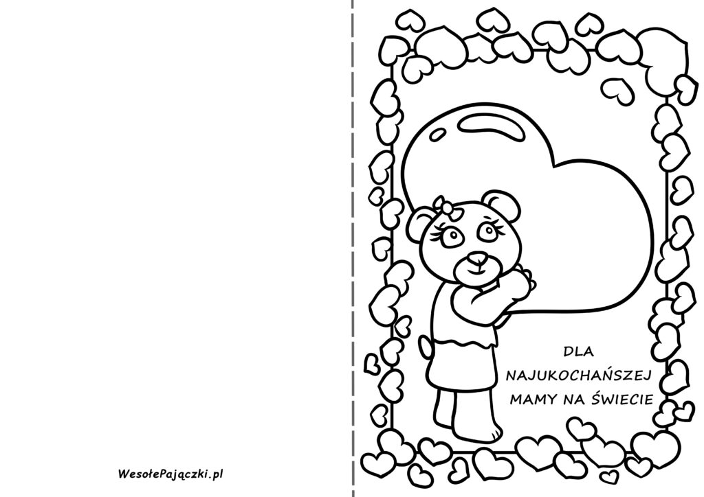Laurka na Dzień mamy z misiową niosącą wielkie serce