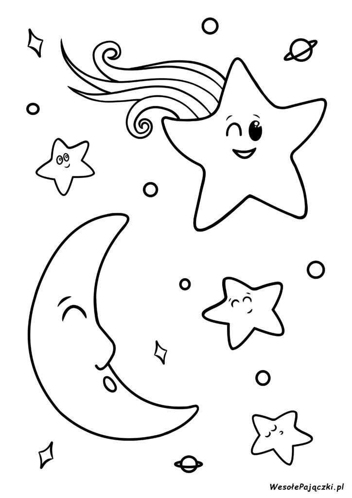 Pomyśl życzenie - z nieba spada gwiazdka. Mija śpiący księżyc.