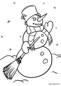 Bałwan w szaliku, z garnkiem na głowie