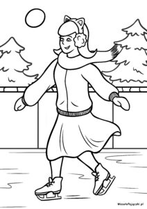 Czas na łyżwy! Pokoloruj kolorowankę z przyszłą gwiazdą łyżwiarstwa figurowego.