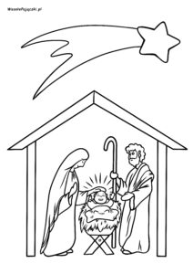 Kolorowanka z obrazkiem Świętej Rodziny